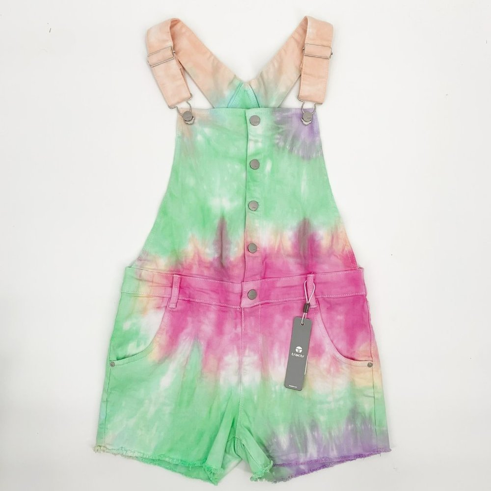 Tractr Big Girls Tie Dye Pastel Shortall Size 14